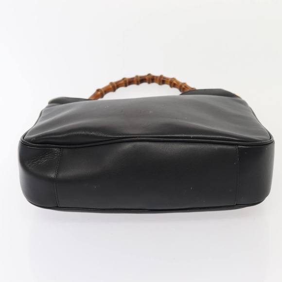 GUCCI Bamboo Hand Bag Leather 2way Brown Gold 001 1998 1638 Auth ep5228 - Picture 5 of 16